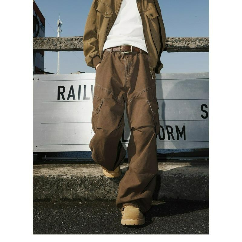 

Унисекс Ретро Широкие Брюки Карго - Кофе XX-Large кофейный