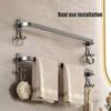 Versatile No-drill Space Aluminum Towel Rack In Stylish Gun Grey For Your Bathroom