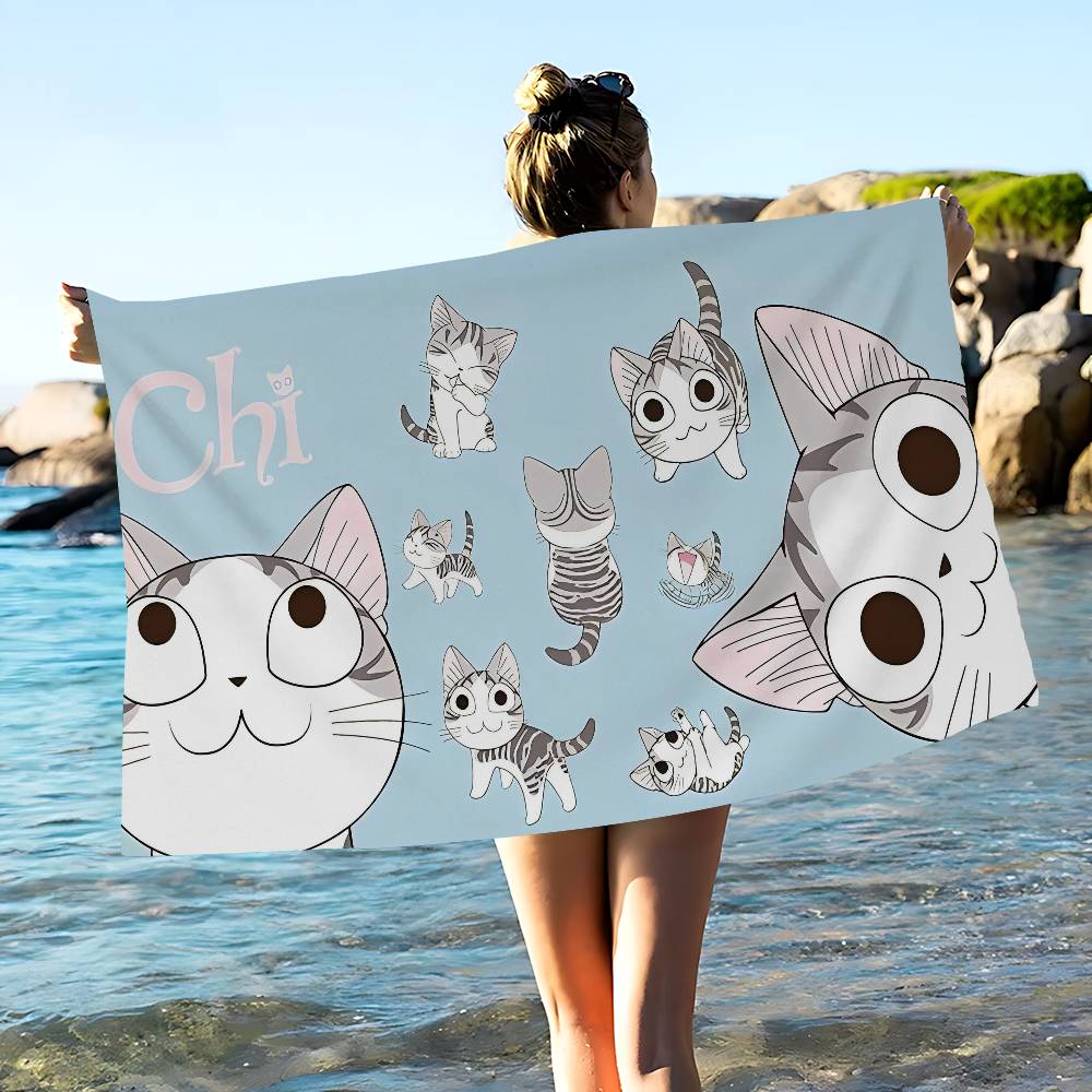 Cat Chis SweetS Home Microfiber Blanket Quick Drying Beach Towels Oversized Printing Super Absorbent Pool Towel Blanket