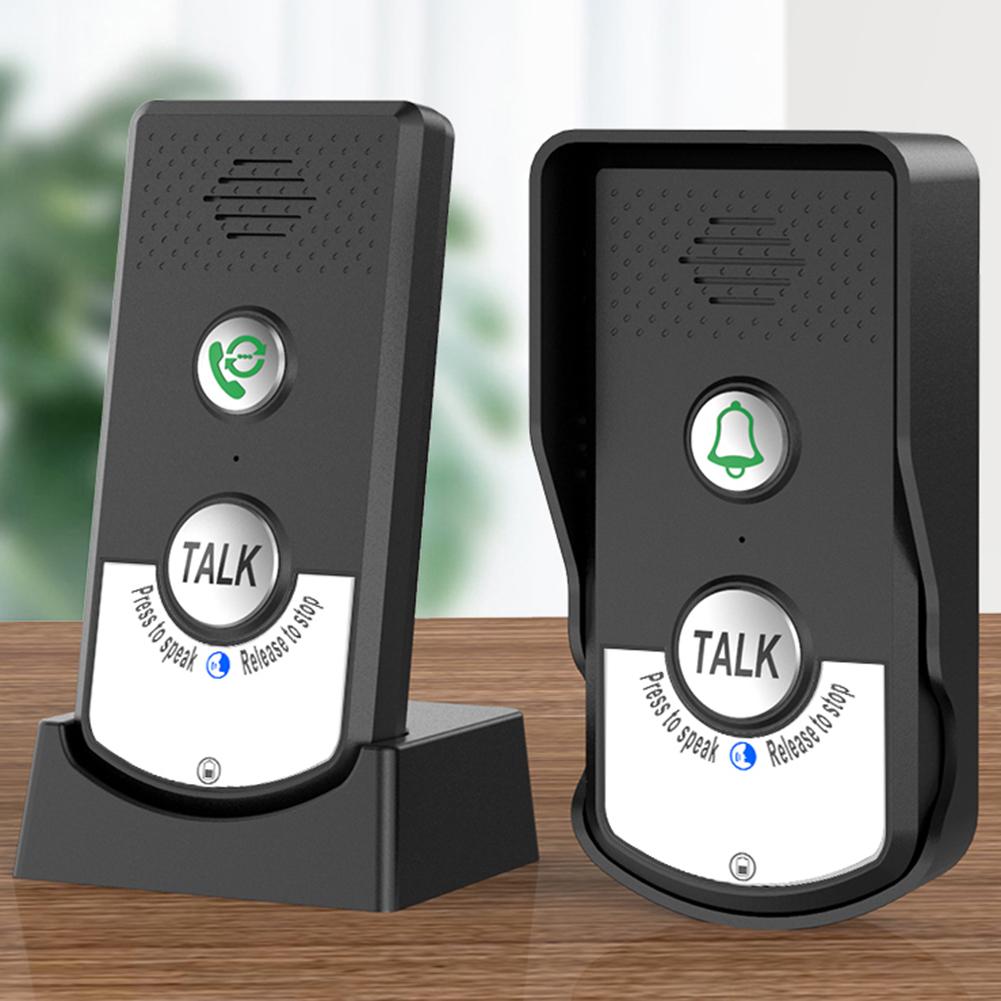 2 Way Voice Intercom ABS Two Way Audio Voice Sender and Reciever Doorbell System Unit for Home Hospital Hotel Call Door Chime