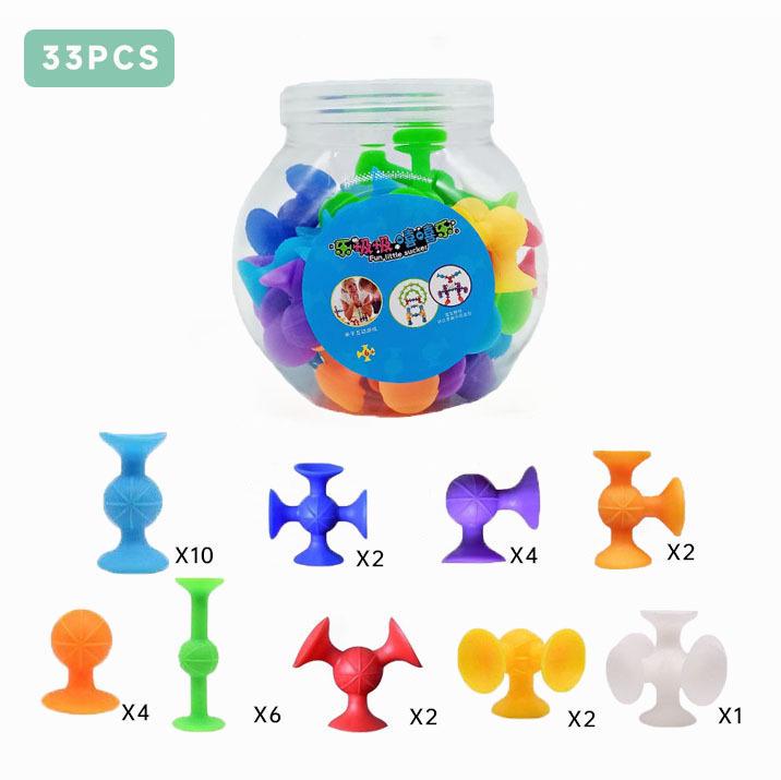 TPR Soft Suction Cup Building Blocks - Fun Educational DIY Toy for Kids