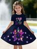Kpop Cartoon Grafikkleid für Mädchen Lustiges Geschenk für Fans Harajuku Mädchen Kleidung Sommer Oberteile Kurzarmkleid Kinderkleidung