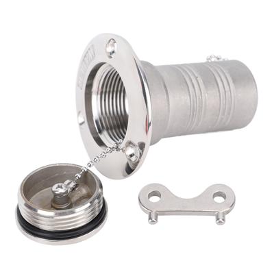 Boat Deck Fuel Filler Cap 38mm 316 Stainless Steel Highly Polished Marine Deck Filler Cap for Yacht Freighter Speedboat