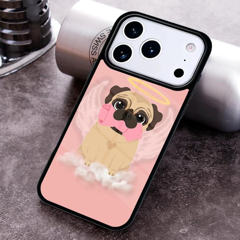 Angel Pug Phone Case For iPhone 17 16 15 14 13 12 11 Pro Max Plus 17Air Soft Silicone Cover