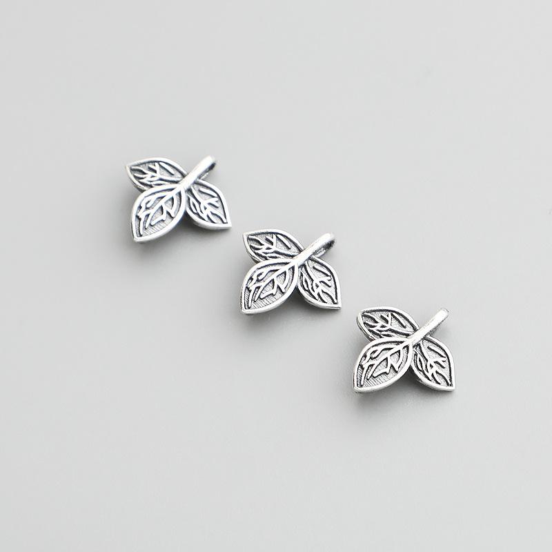 S925 Sterling Silver Leaf Handmade Bracelet Buckles & DIY Macrame Beading Materials