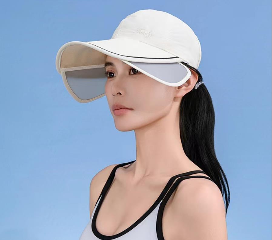 Hat Retractable Cap Brim Empty Top Fashionoutdoor Women Travel Beach Summer Sea Border UV Sun Men Shade Sunshade