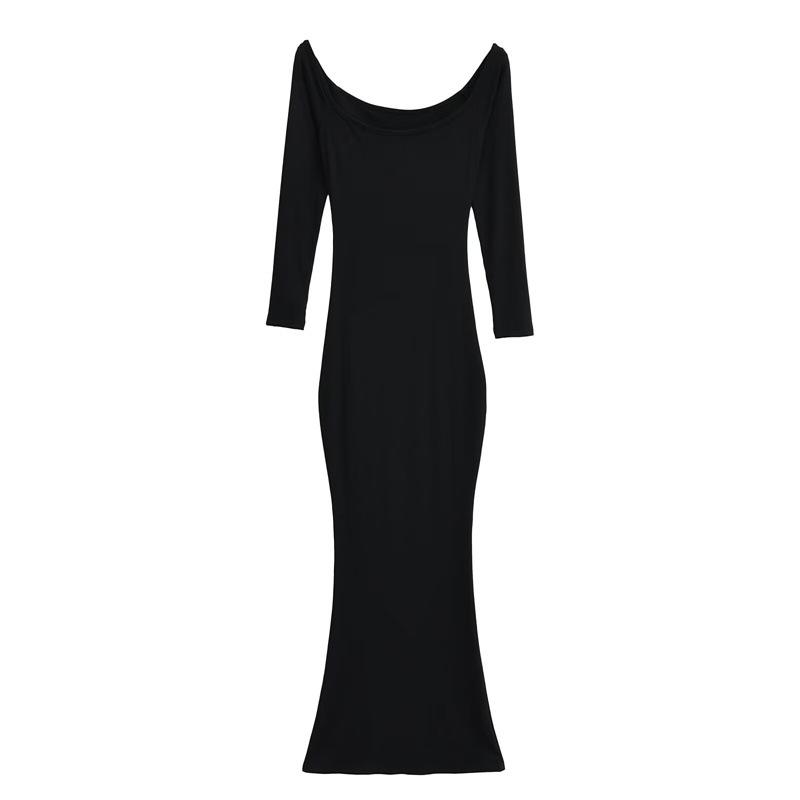 Women's One-Shoulder Off-the-Shoulder Fishtail Long Dress