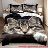Cute Cat 3d Printed Duvet Cover Pillowcase Soft Bedding Accessories Home Decor Cute Animal Pet Theme For Boys Girls Quilt Covers