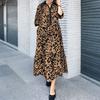 ZANZEA Women Casual Turn Down Collar Loose 3/4 Sleeve Retro Print Long Dress