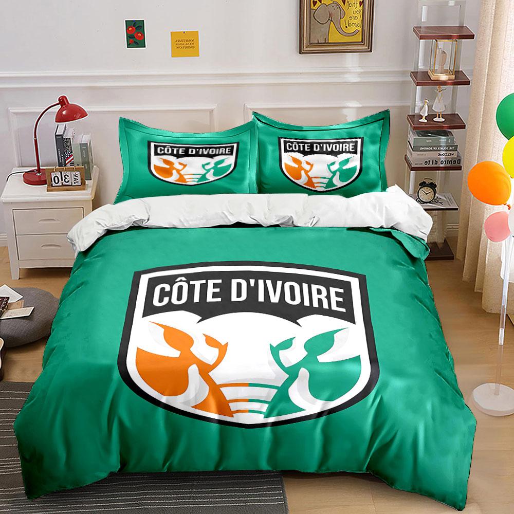 Côte d Ivoire Logo Bedding Set Bedding Duvet Cover Set Duvet Cover Pillowcases (1 * Duvet Cover 2 * Pillowcases, without duvet insert) 135x200cm