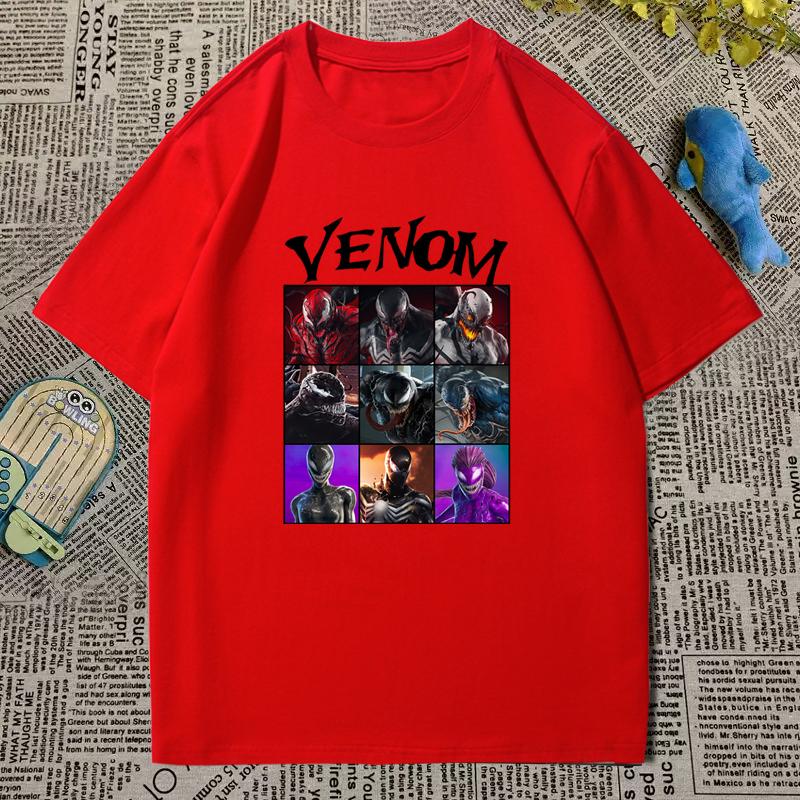 2026 Licensed Venom 3 Short Sleeve Spiderman Print T-Shirt Relaxed Plus Size Men's and Women's Short Sleeve