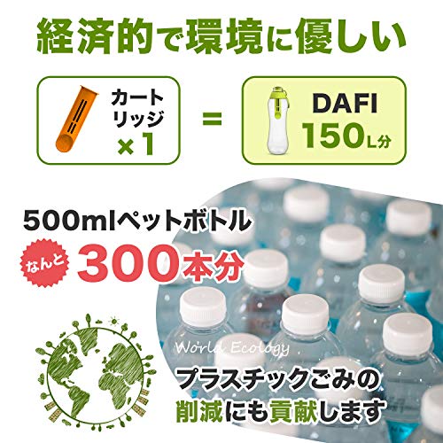 DAFI Portable Water Purifier Bottle with Cartridge (Mint, 500ml) [Japan Specification/Official Japanese Product]