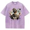 Oversize Cotton T Shirt Unisex Vintage Cheers Washed T-Shirt Graphic Tee Casual Streetwear Harajuku Top