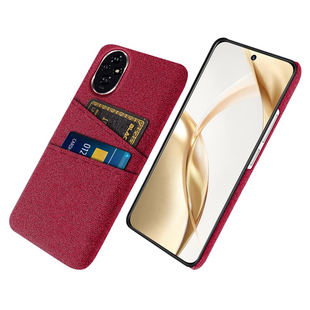 

For Honor 200 5G Case Cloth+PC Hard Phone Cover with Dual Card Slots Red