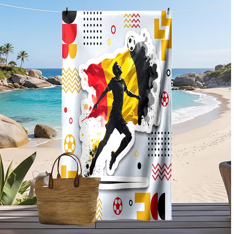 Belgien Fußball Druck Strandtuch Schnelltrocknend Super Saugfähig Weich Badetuch zum Schwimmen Strand Reisen Fan Souvenir Geschenk