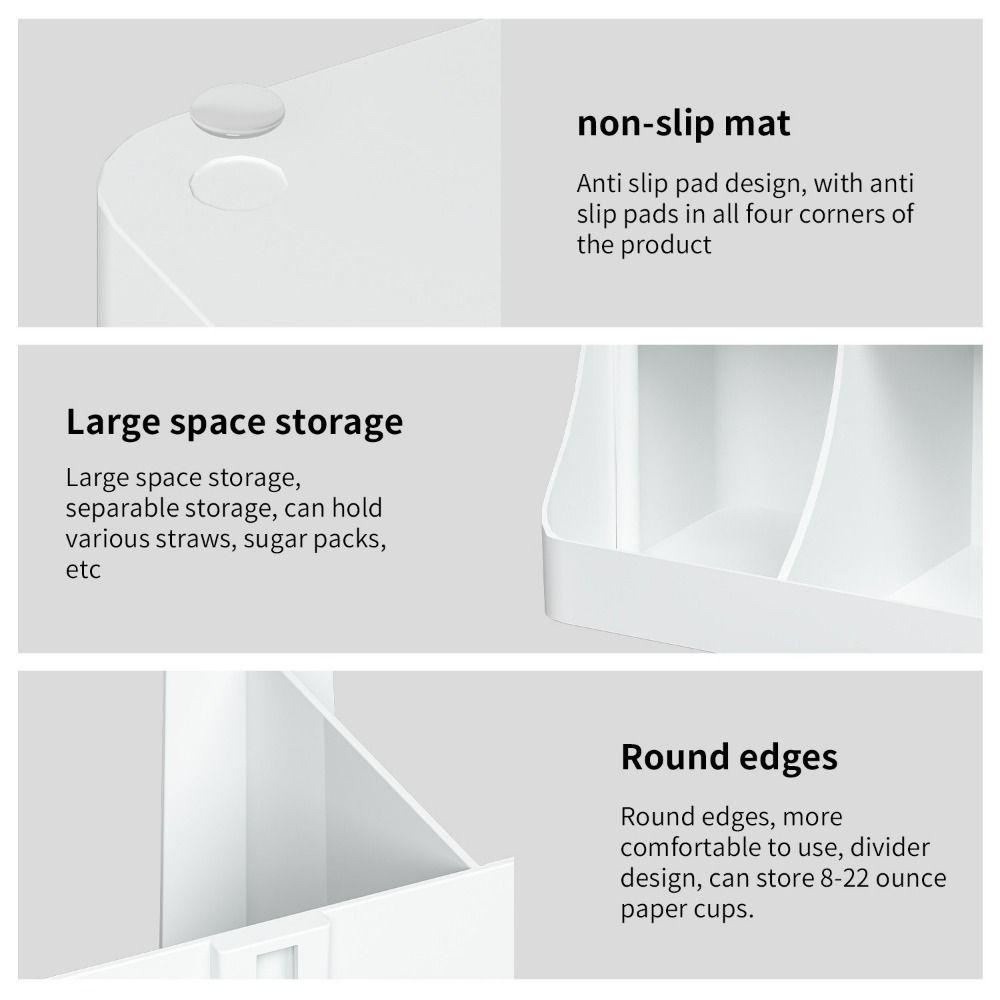 Plastic Paper Cup Storage Rack Wall Mounted Paper Cup Dispenser Straw Organizer  Office