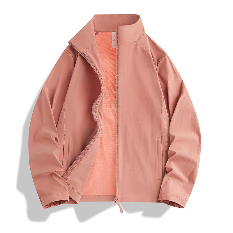 UPF50+ Sun Protection Jacket: Ice Silk, Stand Collar, Loose Fit, Breathable for Outdoor Camping and Cycling