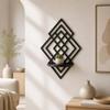 Wooden Wall Mounted Decorative Shelf Geometric Wall Storage Rack Wall Art Wall Decor  Entryway