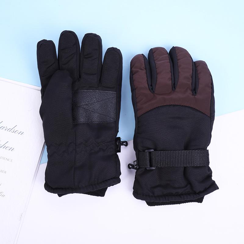 Cold-proof Warm Gloves, Winter Velvet Thickened Riding Men's Cycling Down Cotton Adult Ski Non-slip Gloves