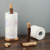 Wooden Paper Towel Holder Vertical Tissue Rack for Dorm Desk Bathroom S