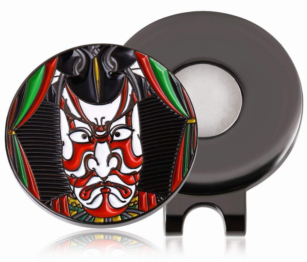 Golf Marker with Hat Clip Magnet Kabuki Utagawa Toyokuni Ichikawa
