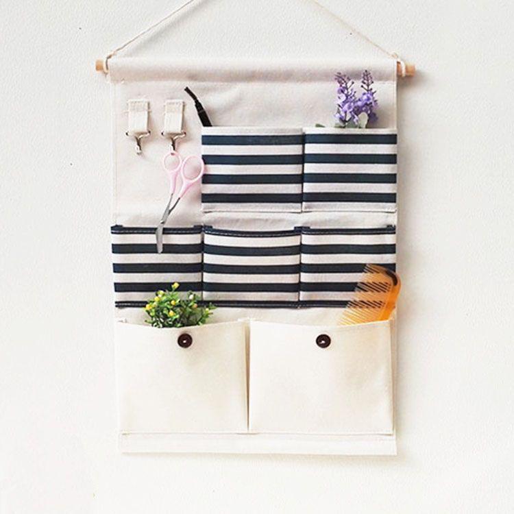 Multi-layer Fabric Hanging Storage Bag for Dormitory and Wardrobe Door, Wall-Mounted Phone Organizer