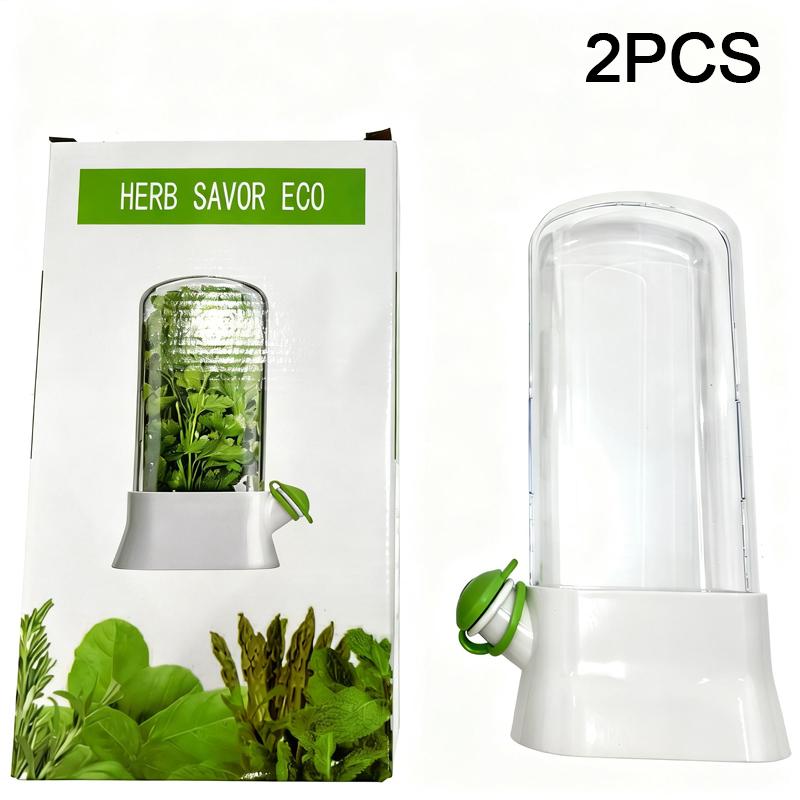 Vegetable Preserving Bottle Kitchen Crisper Box Refrigerator Herb Crisper Saver Pod Container Keep Herb/Cilantro Fresh Green