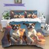 Two Boxer dogs Pattern Bedding Home Decoration Birthday Gift (1 * duvet cover + 2 * pillowcase, without core)