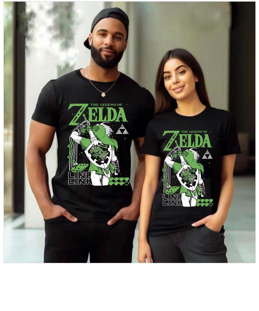 The Legend of Zelda T-shirt Link To The Past Funny Anime Black Shirt All Size
