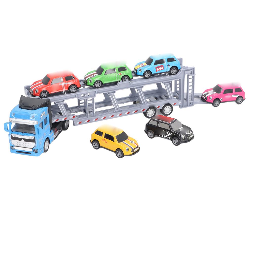 Transport Camion Portacaruri Jucărie cu 6 Mașinuțe pentru Copii Trage înapoi Detașabil Jucărie Interactivă