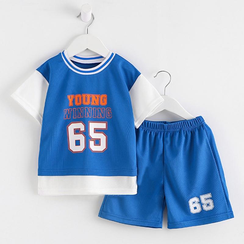 Children's Short Sleeved T-Shirt And Shorts Sportswear Two-Piece Set Summer Thin Kids Clothing Set