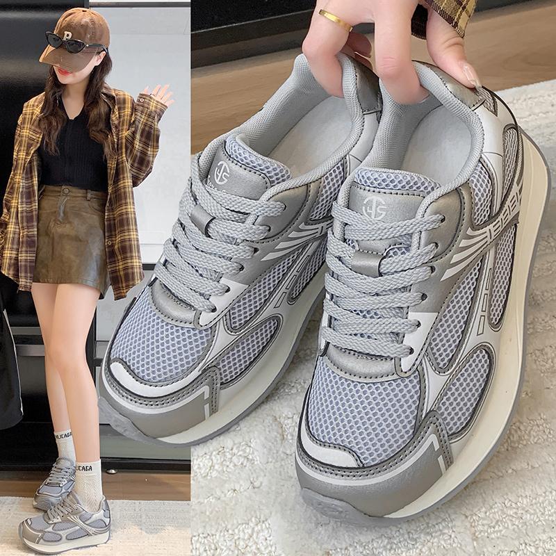 Sneakers Casual Women Designer Running Shoes Fashion Genuine Leather Breathable Height Increased Platform Shoe
