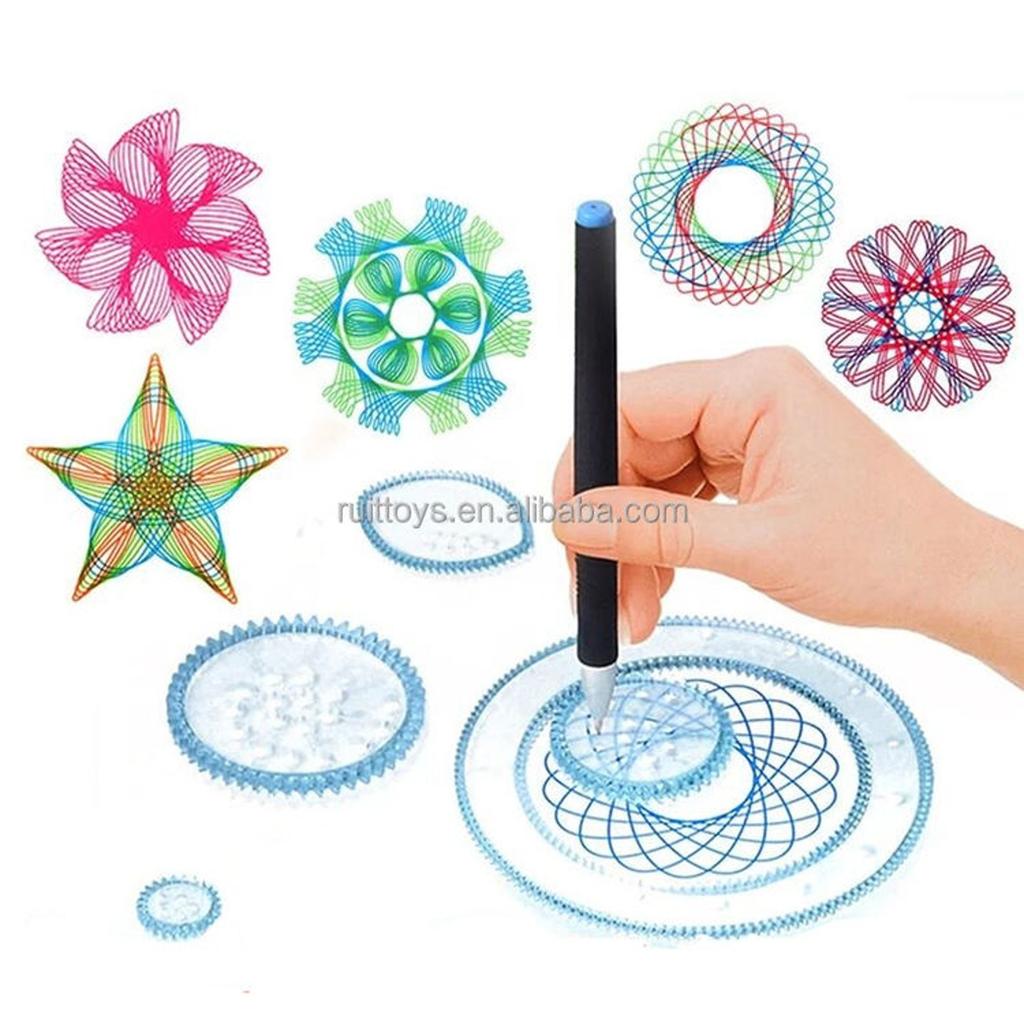 Geometry Spirograph Drawing Stencils Set Painting Template Art Crafts Creative Kids Educational Toy Variety Of Flowers Ruler