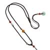 Women's Handmade Braided Jade Pendant Necklace - High-Quality, Thin Sweater Chain