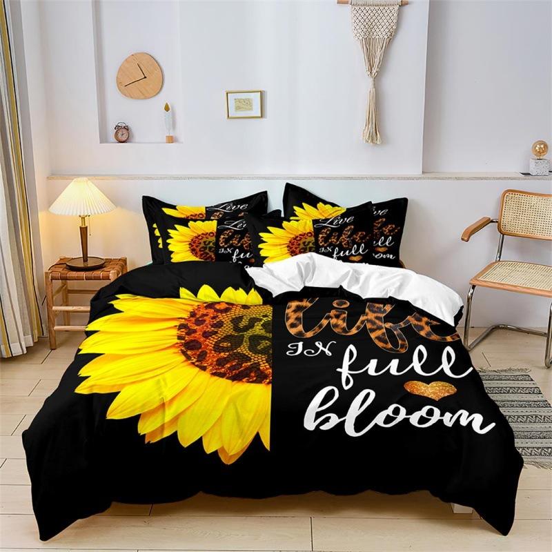 3D Digital Printing Kit Home Textile Quilt Cover Bed Sheet Bedding Three-Piece Set