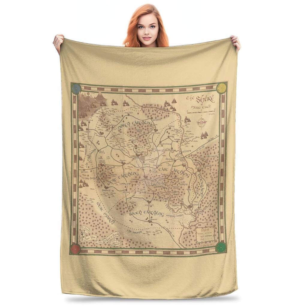 Middle Earth Map Blanket Warm Fleece Sofa Throw Blanket for Couch Bedding Office Throws Bedspread Quilt