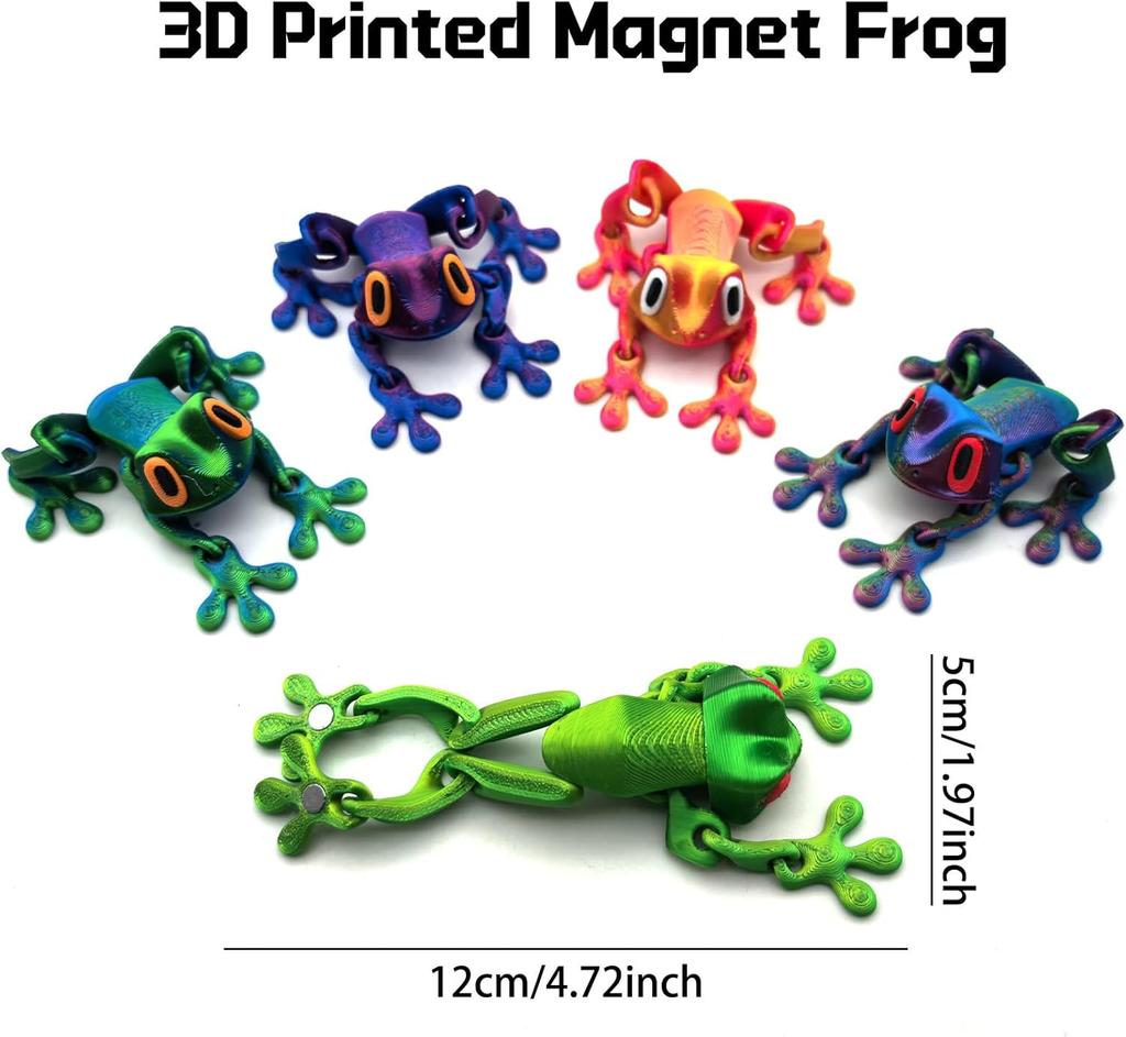 3D Printed Magnetic Frog Fridge Magnet, Realistic Frog Fridge Magnet, Fun Ornament Home Office Whiteboard Decoration