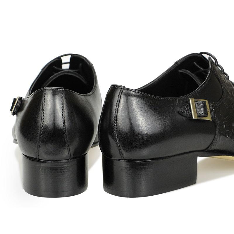 Fashion Luxury Wedding Shoes Social Business Handmade Printing Lace Up Buckle Fashion Quality Men Shoes Bridegroom Style Genuine Leather