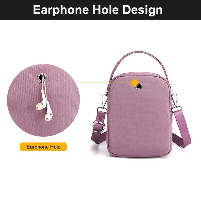 Damen Nylon Umhängetasche Crossbody Handtasche kleine Geldbörse Handtasche Reißverschluss Etui