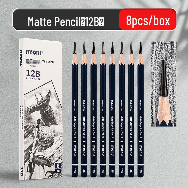 Neoni Matte Sketching & Soft Charcoal Pencils for Art Students with Professional Painting Brushes.