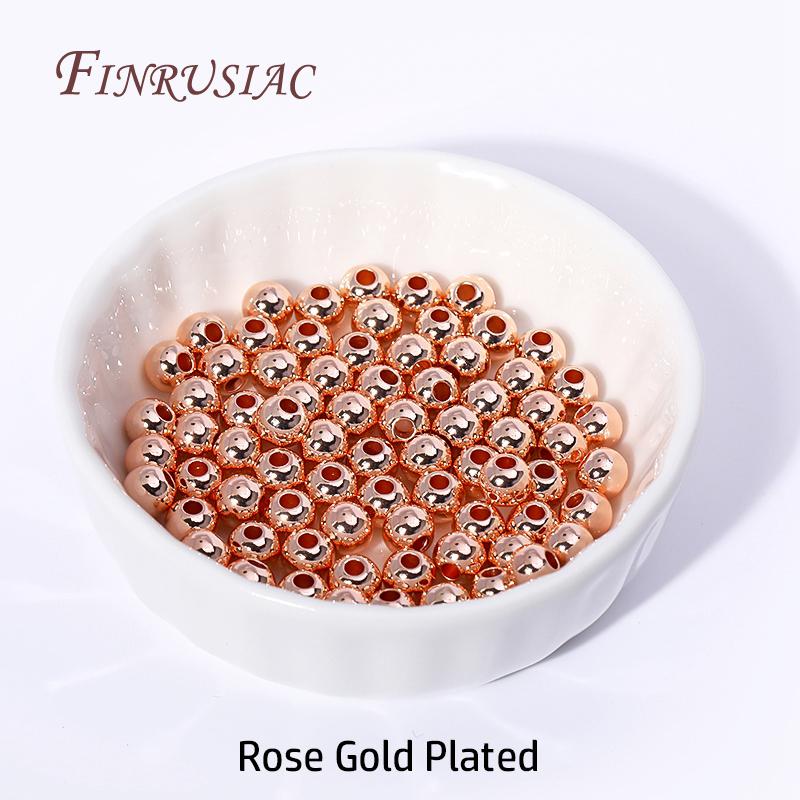 18K Gold Plated Beads 100Pcs - Premium Jewelry Making Supplies for Necklace Bracelet DIY, High-Shine Gold Spacer Beads Wholesale