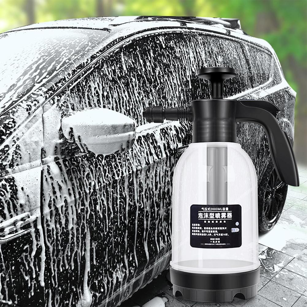 2L Hand Pump Foam Sprayer Car Wash Spray Bottle with Nozzles High Pressure Car Washer Foam Snow Lance Auto Window Cleaning Tools