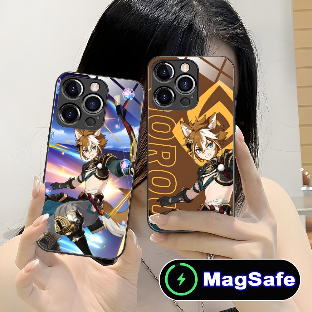 Game GI Gorou Mobile Phone Case for iPhone 17 16 15 14 13 12 11 Air Pro Max Plus Mini MagSafe Glass Colorful Cover Pretty Cover