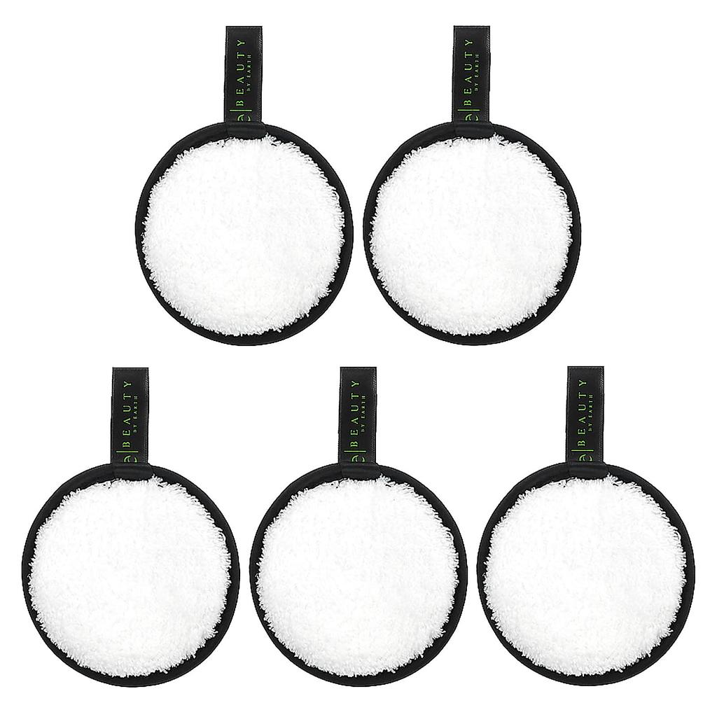 Beauty By Earth Tampoane rotunde din microfibră reutilizabile, pachet de 5