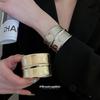 European and American Metallic Irregular Wave Texture Open Bracelet, Fashionable and Versatile Bracelet, Niche Design Jewelry for Women