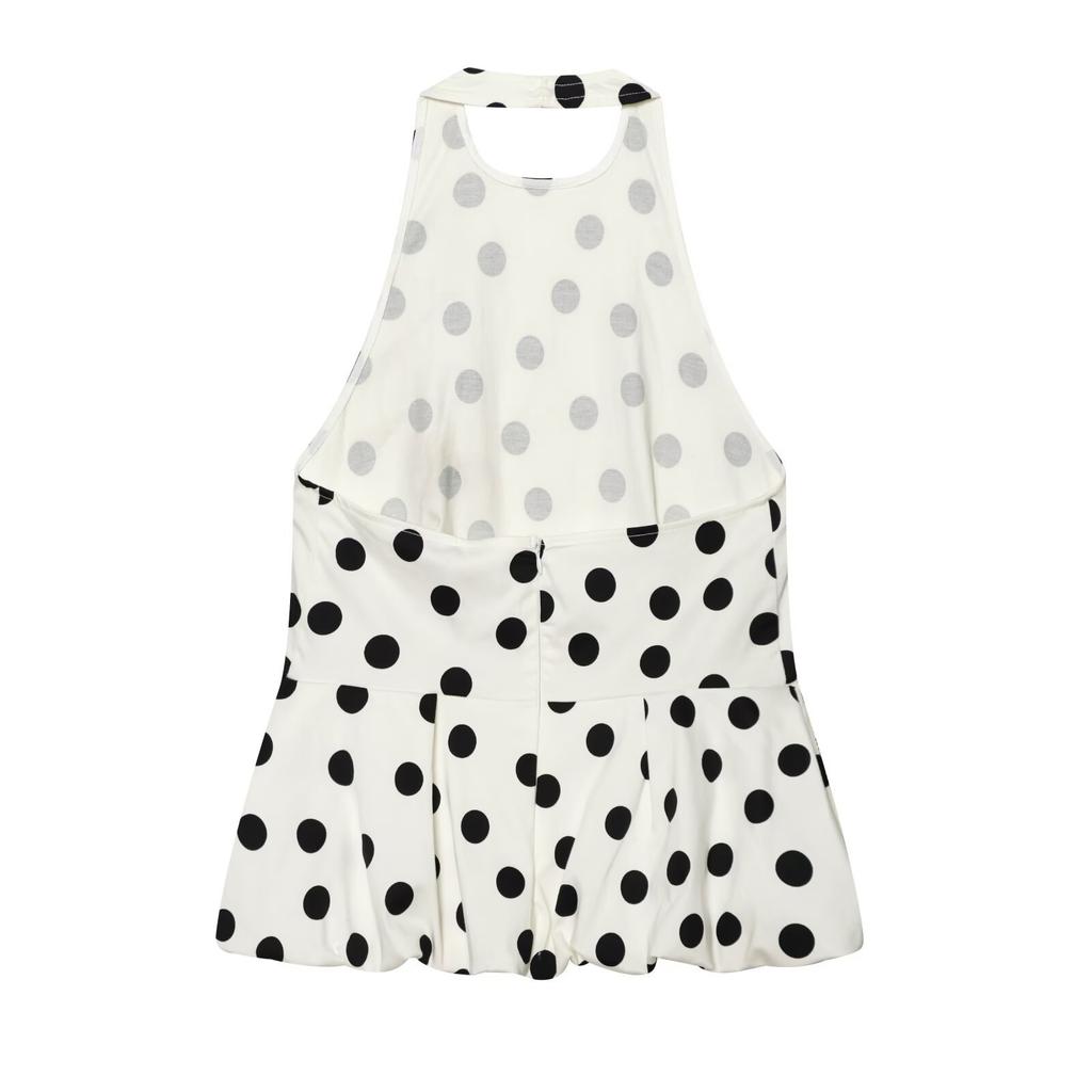 European and American Style New Women's Clothing, Versatile Fashion Polka Dot Balloon Cut Top 1165071