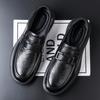 Autumn new men's business dress leather shoes one pedal loafers first layer cowhide fashion trend wedding derby shoes