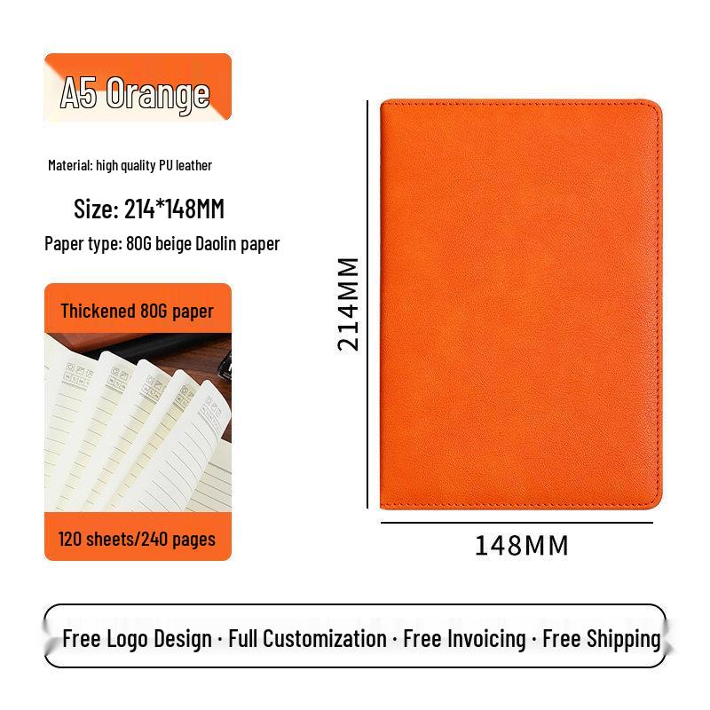 Custom A5 Notebook with Logo Printing - Thick Notepad for Business Meetings & Ad Pages