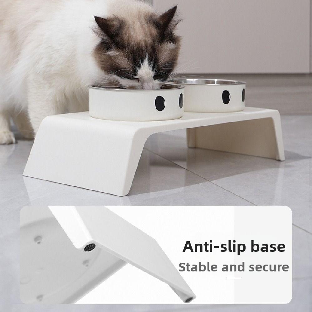 Anti-flip Cat Food Water Bowl Double Bowls Cat Dog Dual-use Bowl Pet Food Dispenser  Wet Dry Food