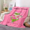 Preppy Grinch Flannel Blanket Throw Blanket Soft Warm Sofa Bed Camping Home Decor Unique Christmas Gift C9211456